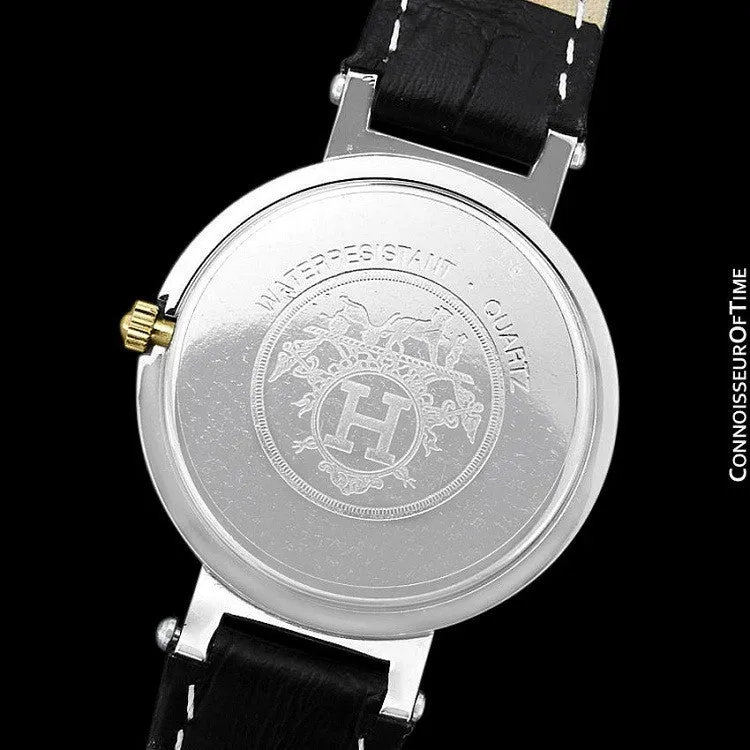 Hermes Mens Clipper 2-Tone Quartz Watch - Stainless Steel & 18K Gold Plated