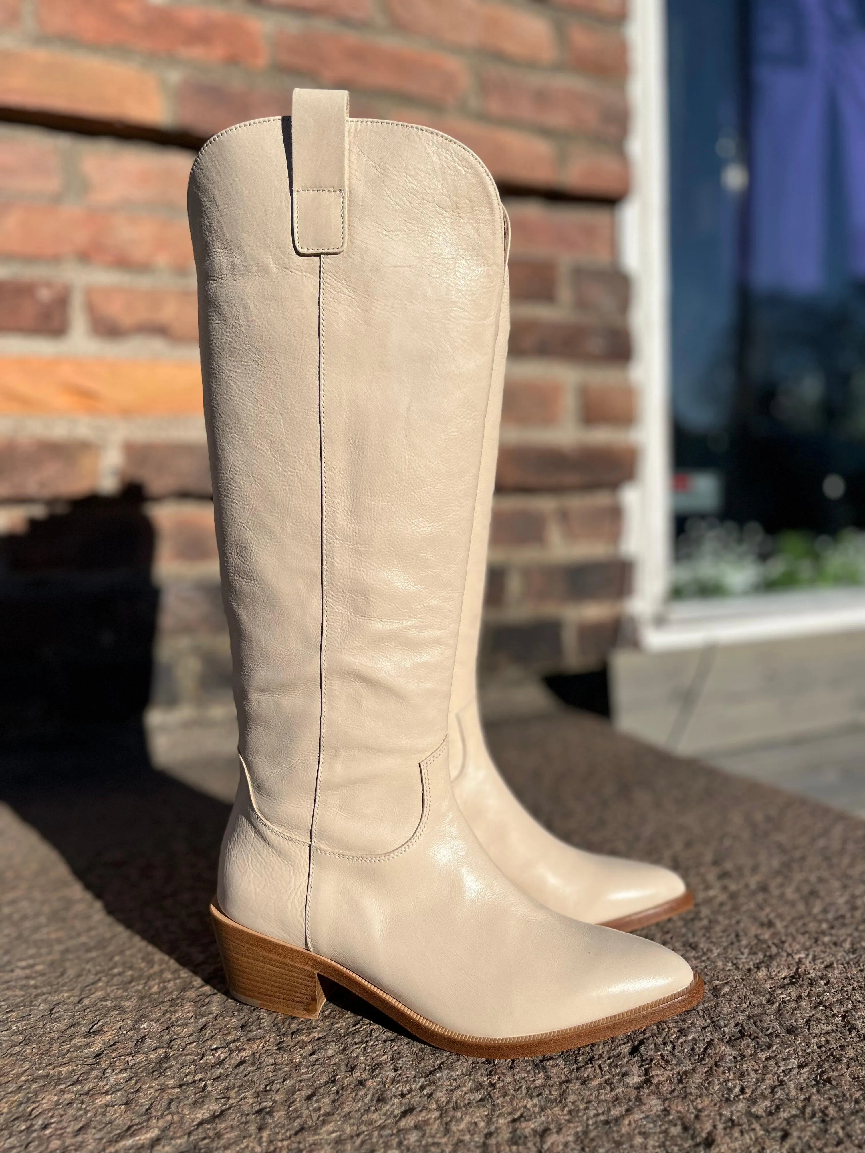 High Leather Boots Sand Natural