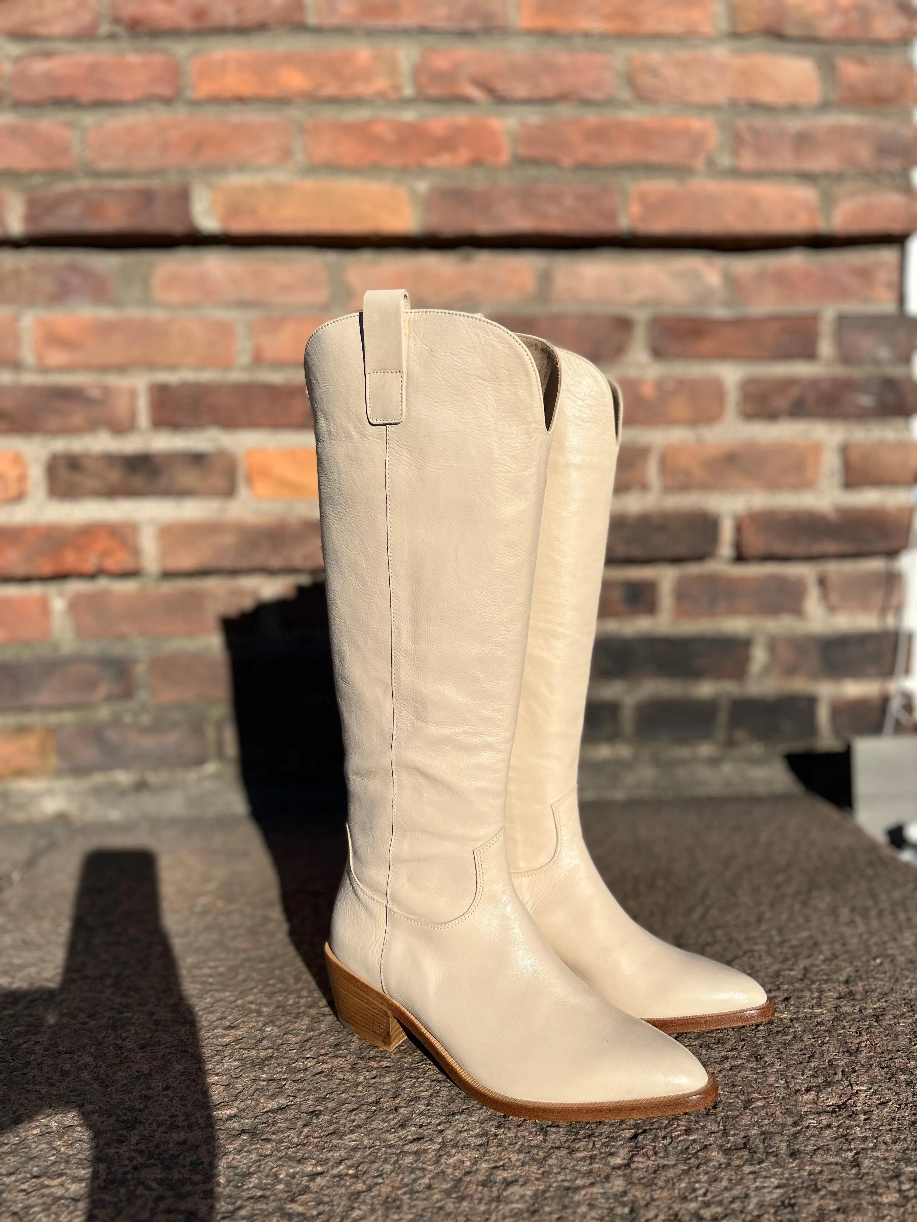 High Leather Boots Sand Natural