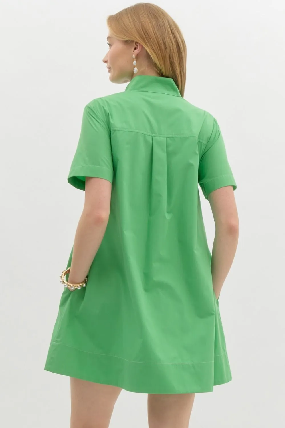 High Neck Mini Swing Dress {Green}