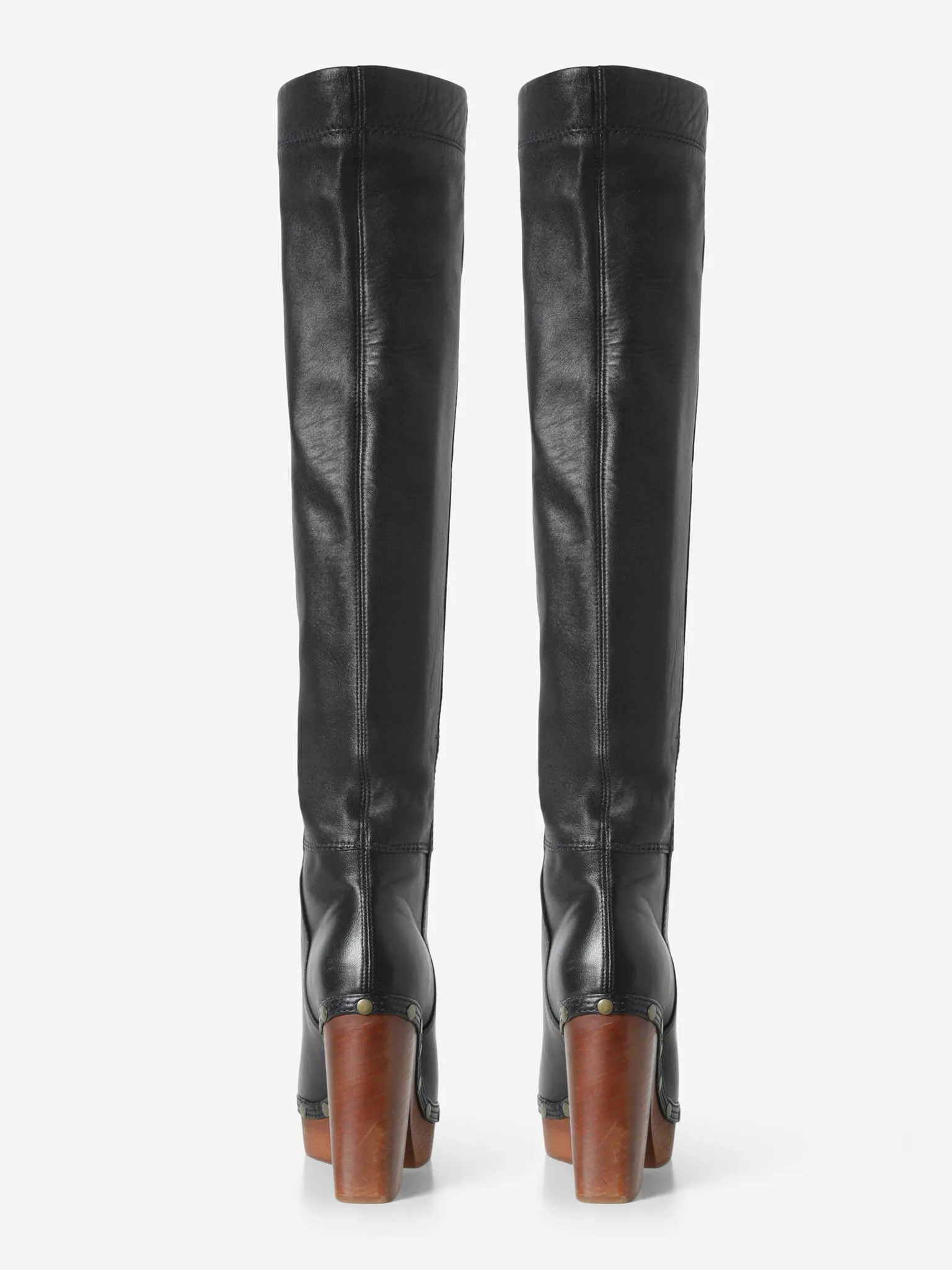 JACQUEMUS LEATHER THIGH HIGH BOOTS