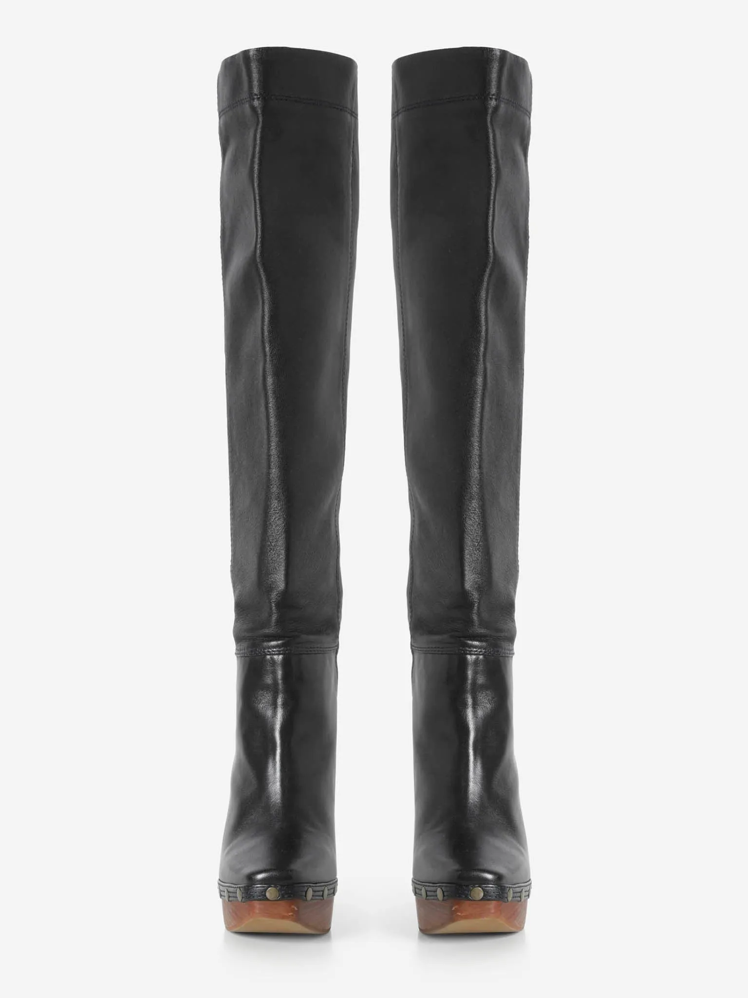 JACQUEMUS LEATHER THIGH HIGH BOOTS