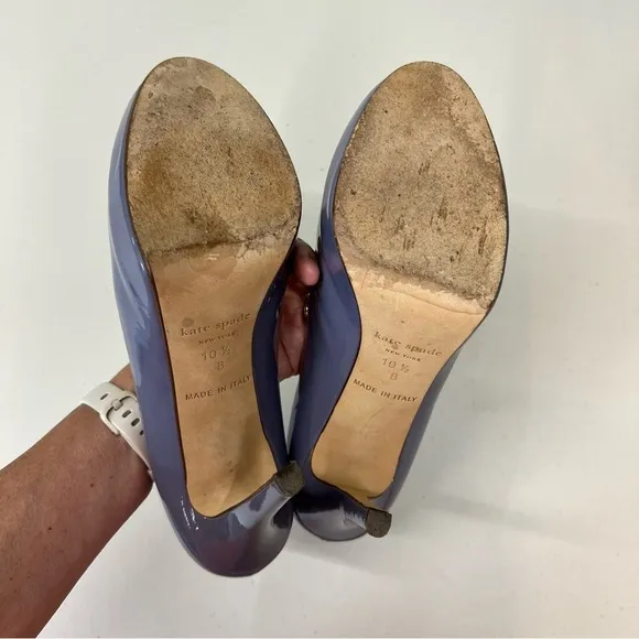 Kate Spade Lori Stiletto Dusty Purple Violet Patent Leather Heels Size 10.5