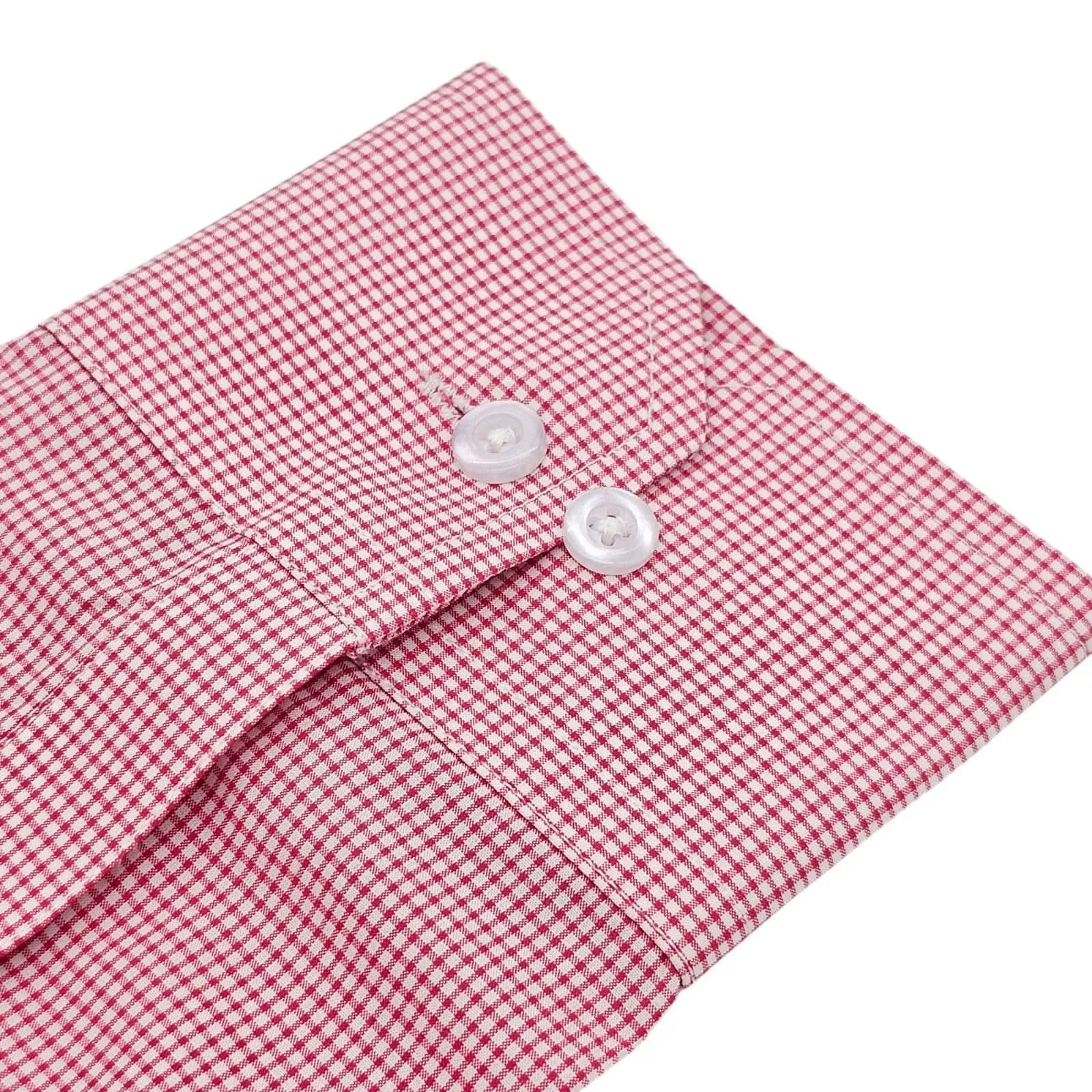 Knisa Red Micro-Check Formal Shirt