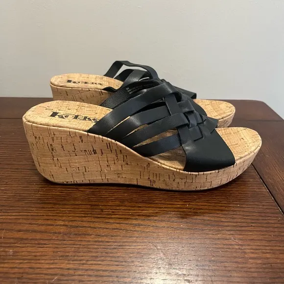 Korks Noelle black wedge sandal NEW size 9‎