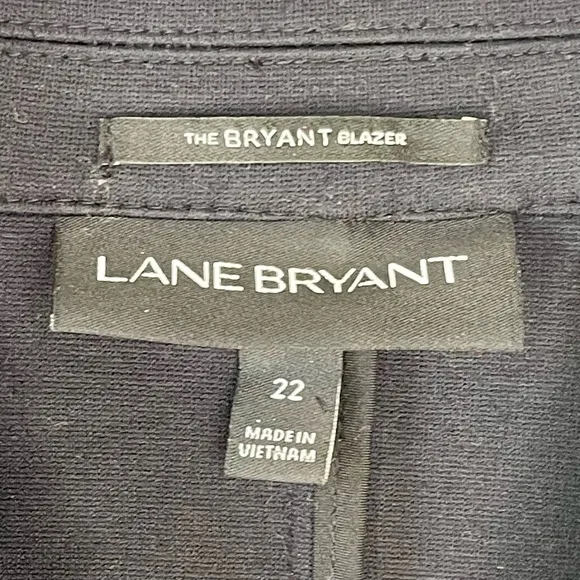 Lane Bryant The Bryant Blazer Black Faux Leather Collar Women Plus Size 22