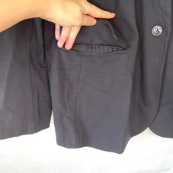 Lane Bryant The Bryant Blazer Black Faux Leather Collar Women Plus Size 22