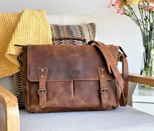 Leather Messenger Bag Briefcase