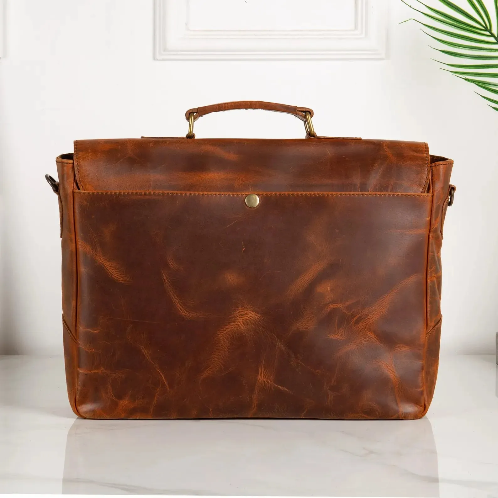 Leather Messenger Bag Briefcase