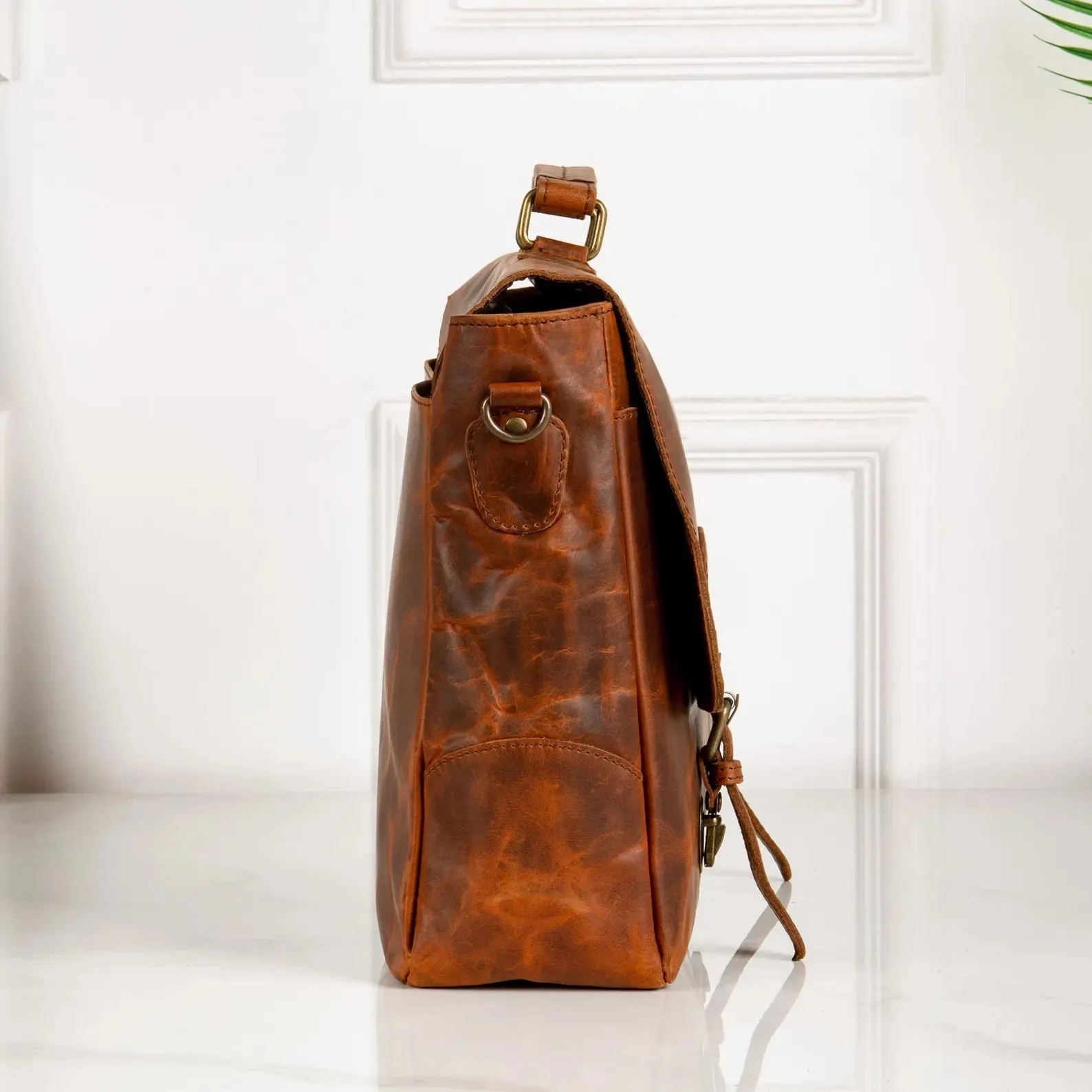 Leather Messenger Bag Briefcase