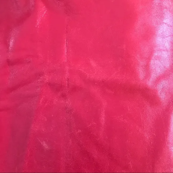 Lipstick Red Leather Pencil Skirt Lambskin Couture