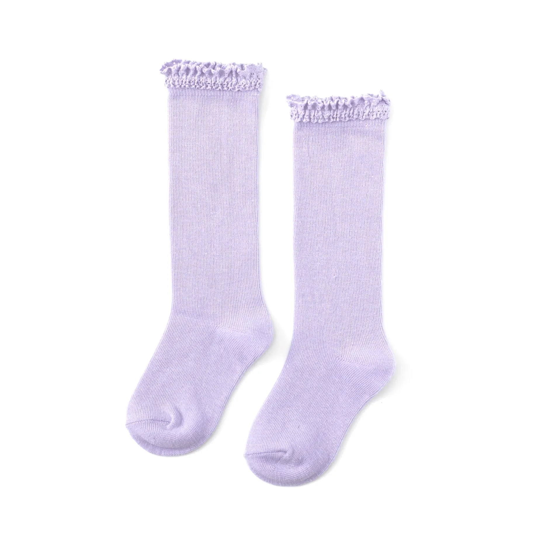 Little Stocking Co Lace Top Knee High Socks - Lavender