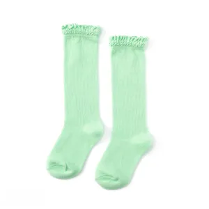 Little Stocking Co Lace Top Knee High Socks - Mint Green