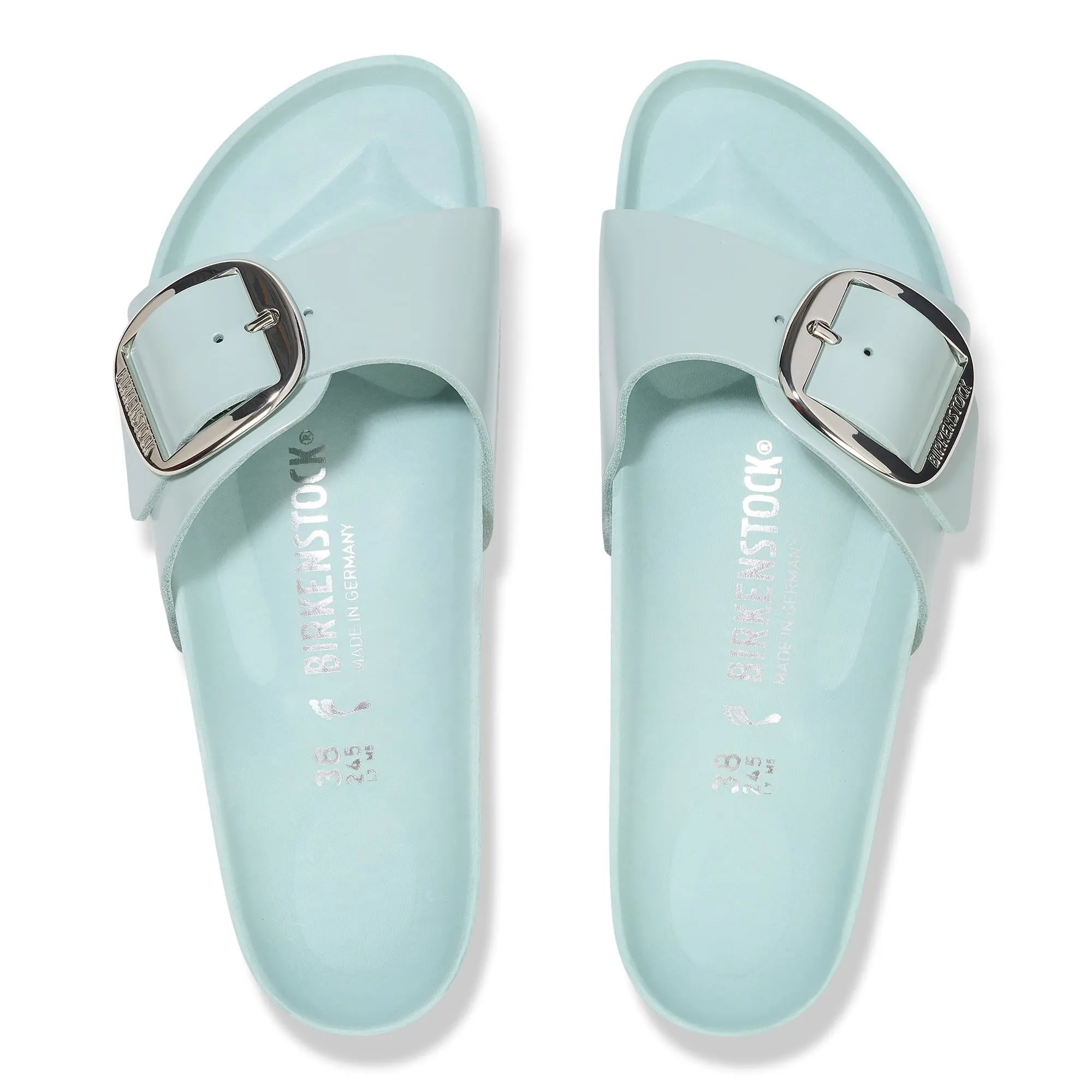 Madrid Big Buckle Natural Leather Patent