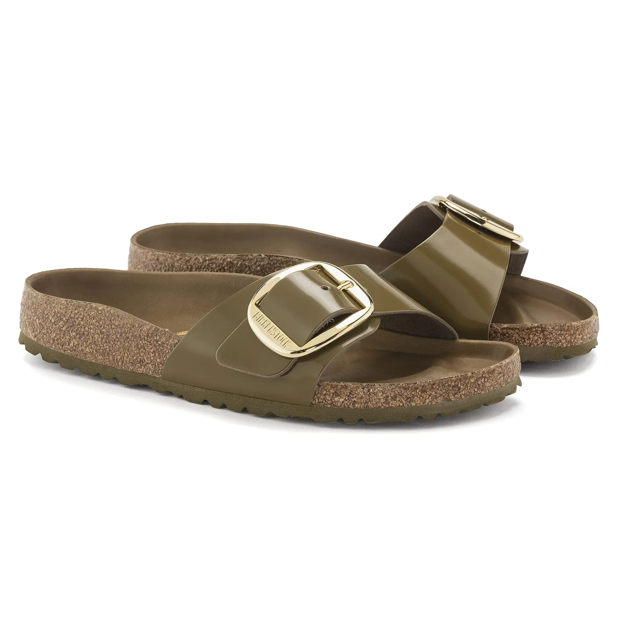 Madrid Big Buckle Natural Leather Patent