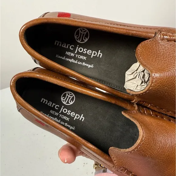 MARC JOSEPH NEW YORK Boy’s Leather Broadway Loafer Made in Brazil Cognac Size 4