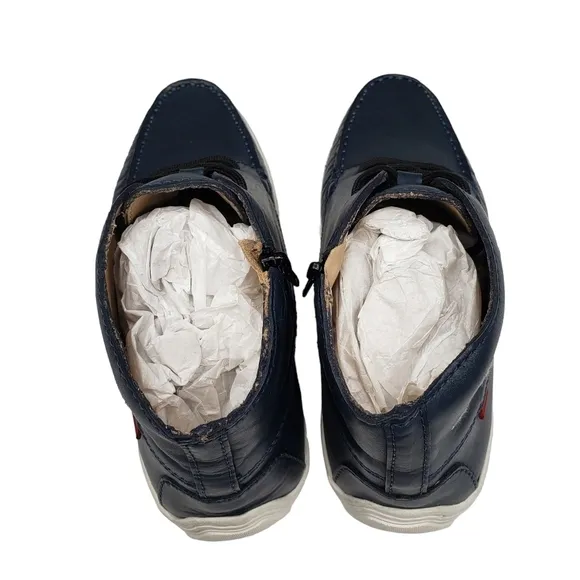 Marc Joseph | NIB Houston Bootie Navy Napa Leather Lace Up Boots Boy's  3.5