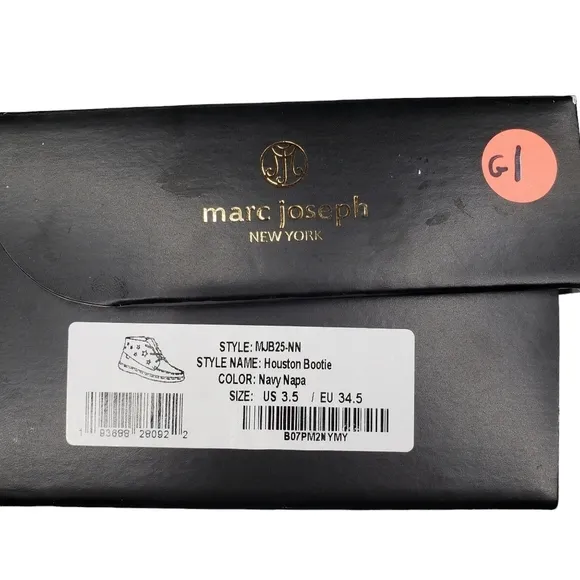 Marc Joseph | NIB Houston Bootie Navy Napa Leather Lace Up Boots Boy's  3.5