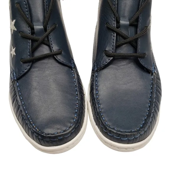 Marc Joseph | NIB Houston Bootie Navy Napa Leather Lace Up Boots Boy's  3.5