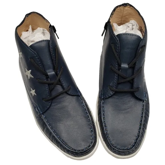 Marc Joseph | NIB Houston Bootie Navy Napa Leather Lace Up Boots Boy's  3.5