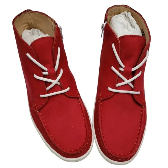 Marc Joseph | NIB West Houston Bootie Red Nobuck Lace Up Leather Boots Boy's 3