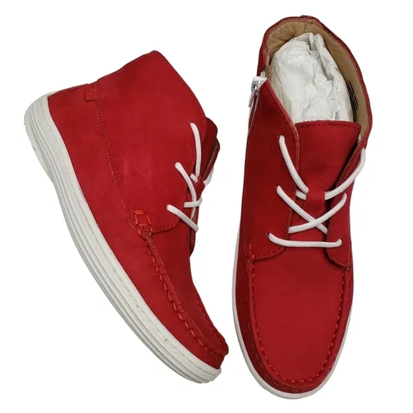 Marc Joseph | NIB West Houston Bootie Red Nobuck Lace Up Leather Boots Boy's 3