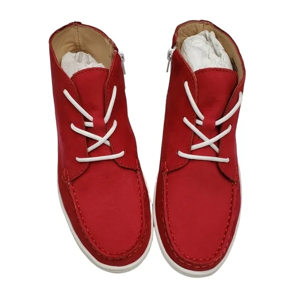 Marc Joseph | NIB West Houston Bootie Red Nobuck Lace Up Leather Boots Boy's 3