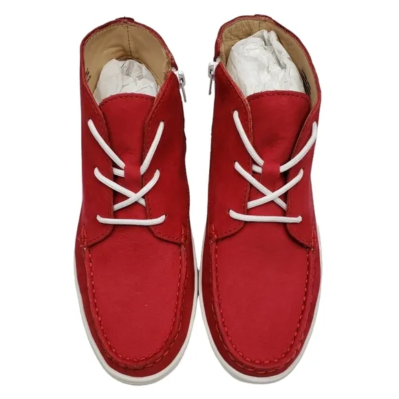 Marc Joseph | NIB West Houston Bootie Red Nobuck Lace Up Leather Boots Boy's 3