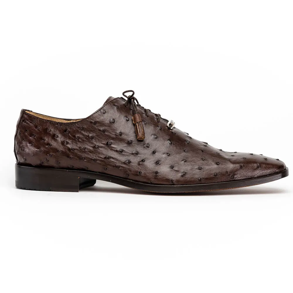 Marco Di Milano Criss in Brown Ostrich Oxford Dress Shoes