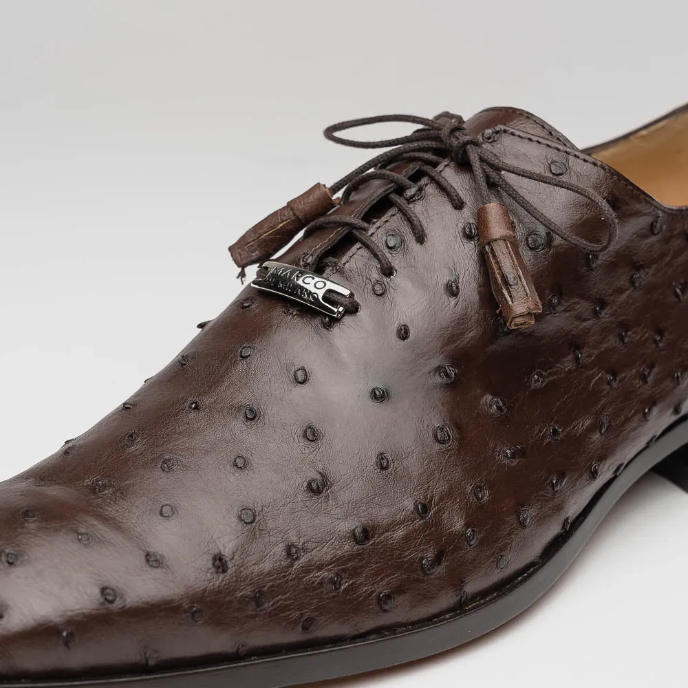 Marco Di Milano Criss in Brown Ostrich Oxford Dress Shoes