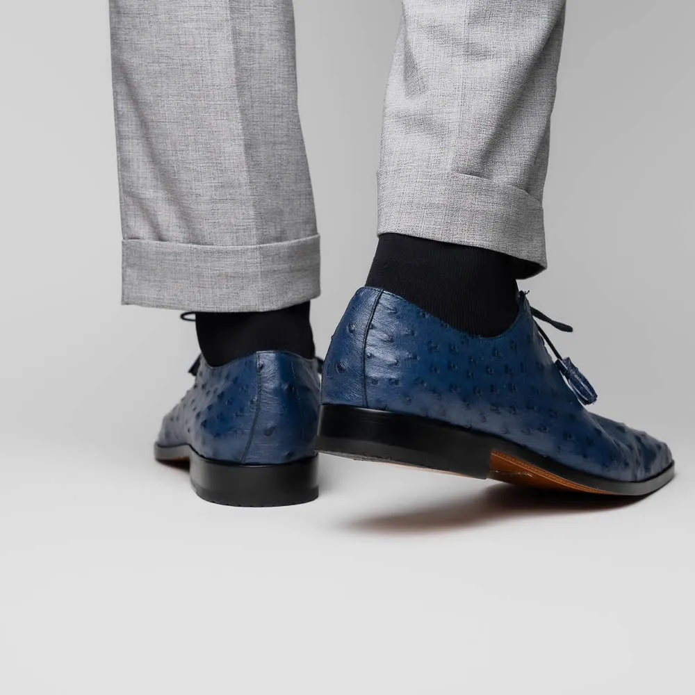 Marco Di Milano Criss in Navy Ostrich Oxford Dress Shoes
