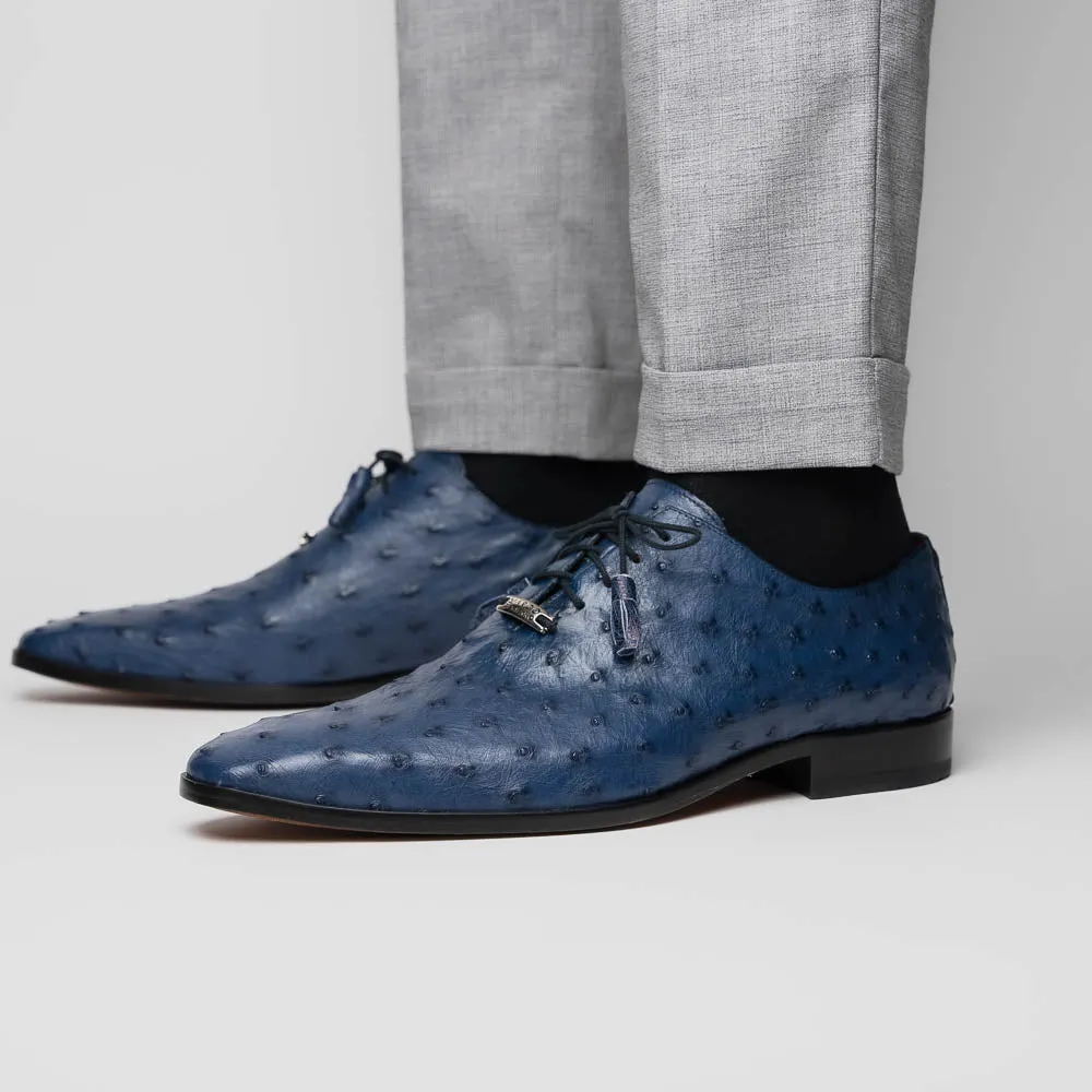 Marco Di Milano Criss in Navy Ostrich Oxford Dress Shoes