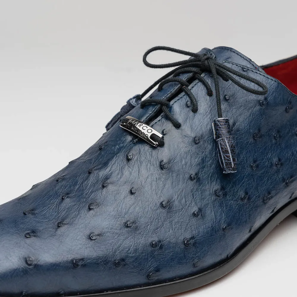 Marco Di Milano Criss in Navy Ostrich Oxford Dress Shoes