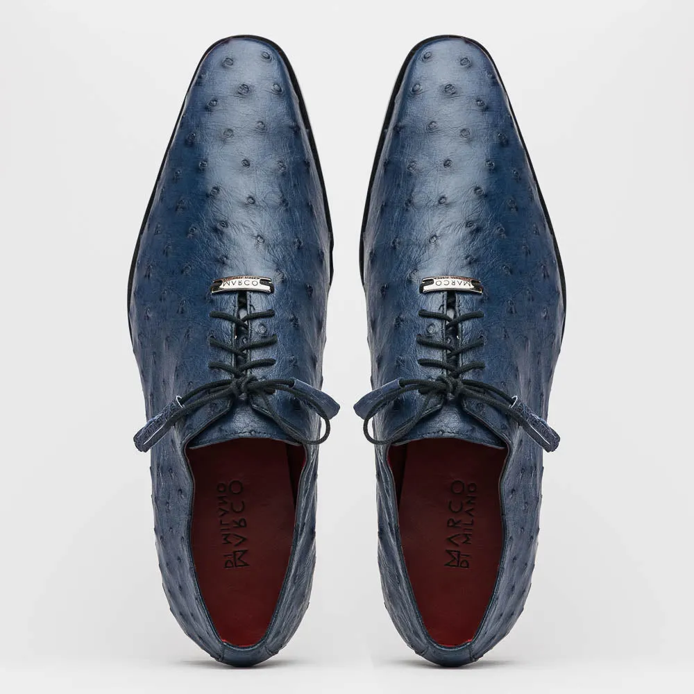 Marco Di Milano Criss in Navy Ostrich Oxford Dress Shoes