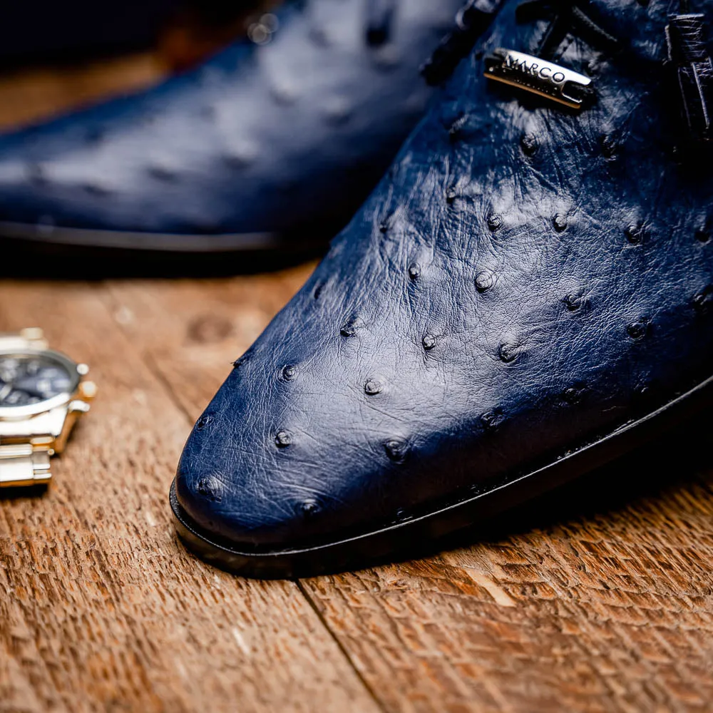 Marco Di Milano Criss in Navy Ostrich Oxford Dress Shoes