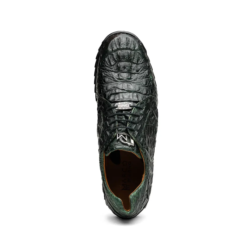 Marco Di Milano Kratos in Green Caiman Crocodile Sneakers