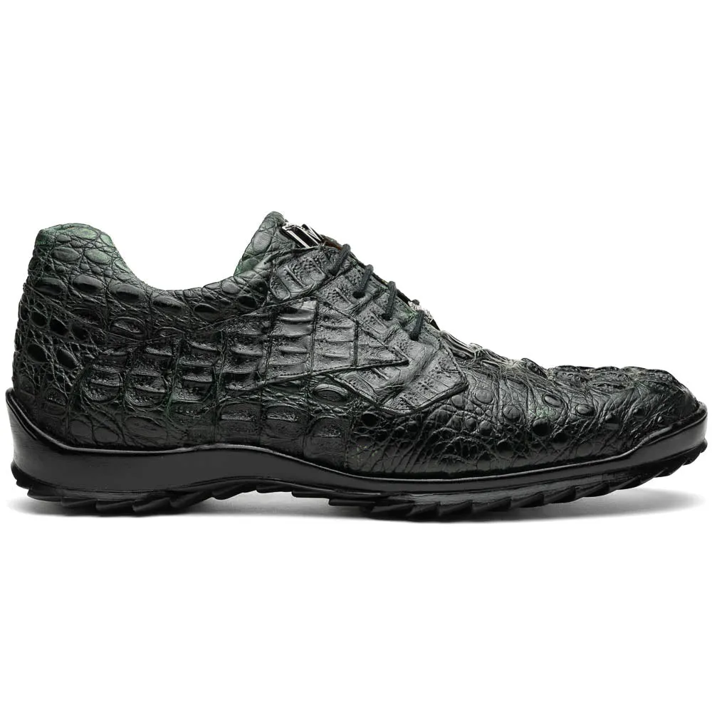 Marco Di Milano Kratos in Green Caiman Crocodile Sneakers