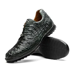 Marco Di Milano Kratos in Green Caiman Crocodile Sneakers