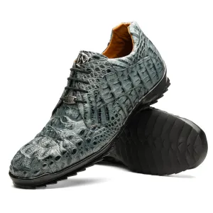 Marco Di Milano Kratos in Grey Caiman Crocodile Sneakers