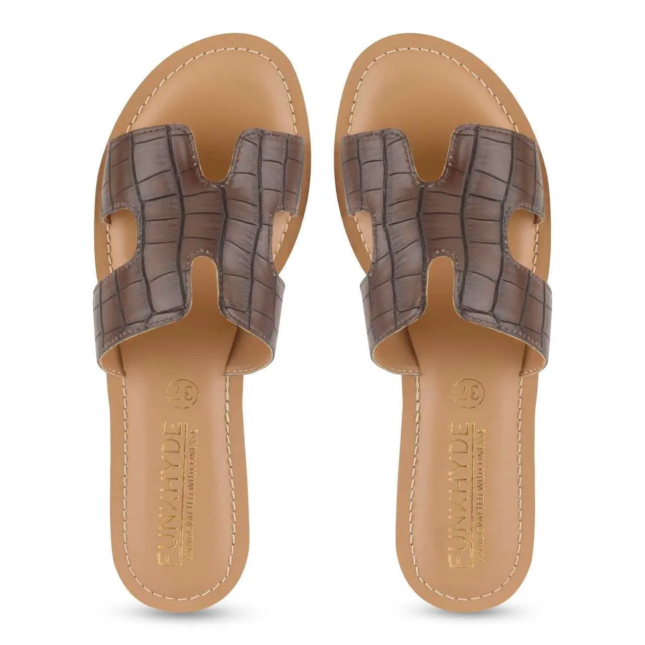 Mayna Brown Textured Slipons
