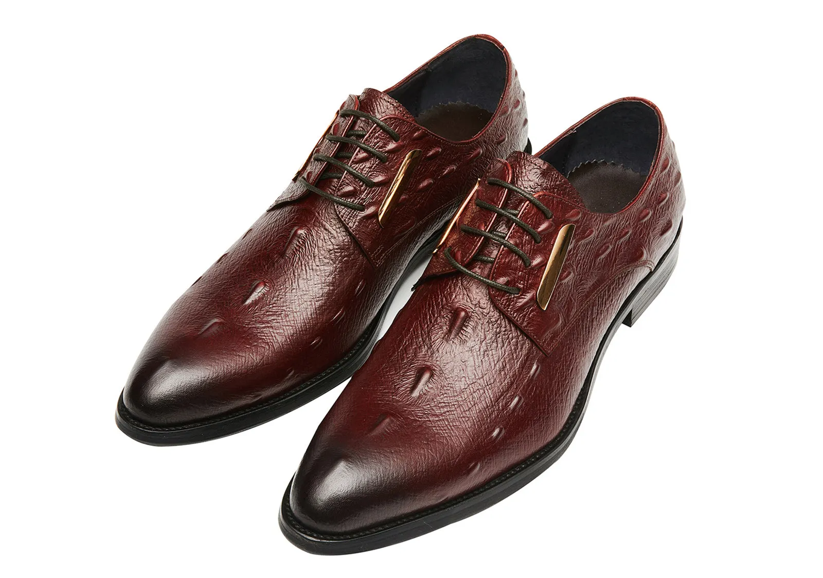 Men's Alligator Wingtip Derby Formal Shoes