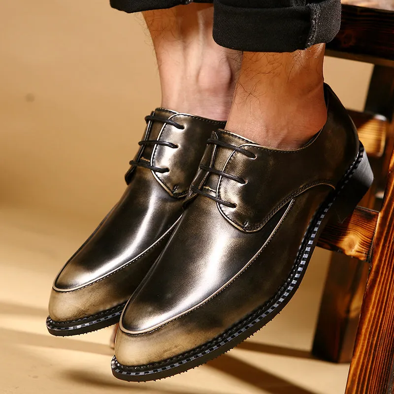 men's business suit fashionable leather shoes pointed small leather shoes