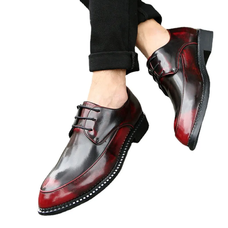 men's business suit fashionable leather shoes pointed small leather shoes