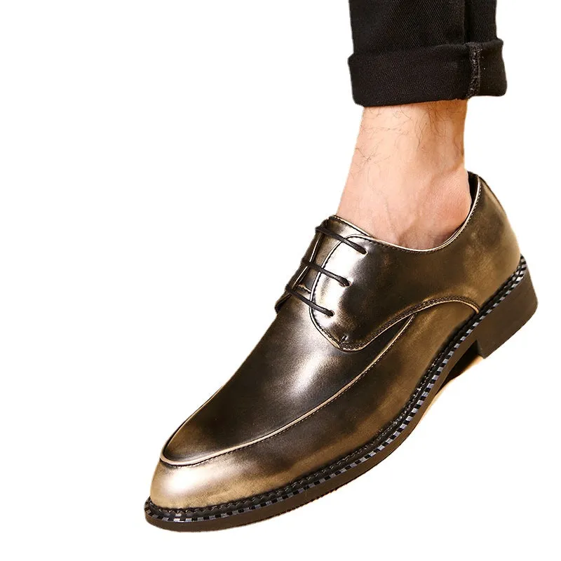 men's business suit fashionable leather shoes pointed small leather shoes