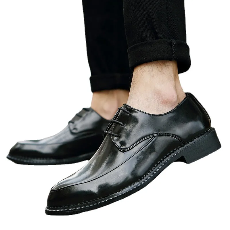 men's business suit fashionable leather shoes pointed small leather shoes