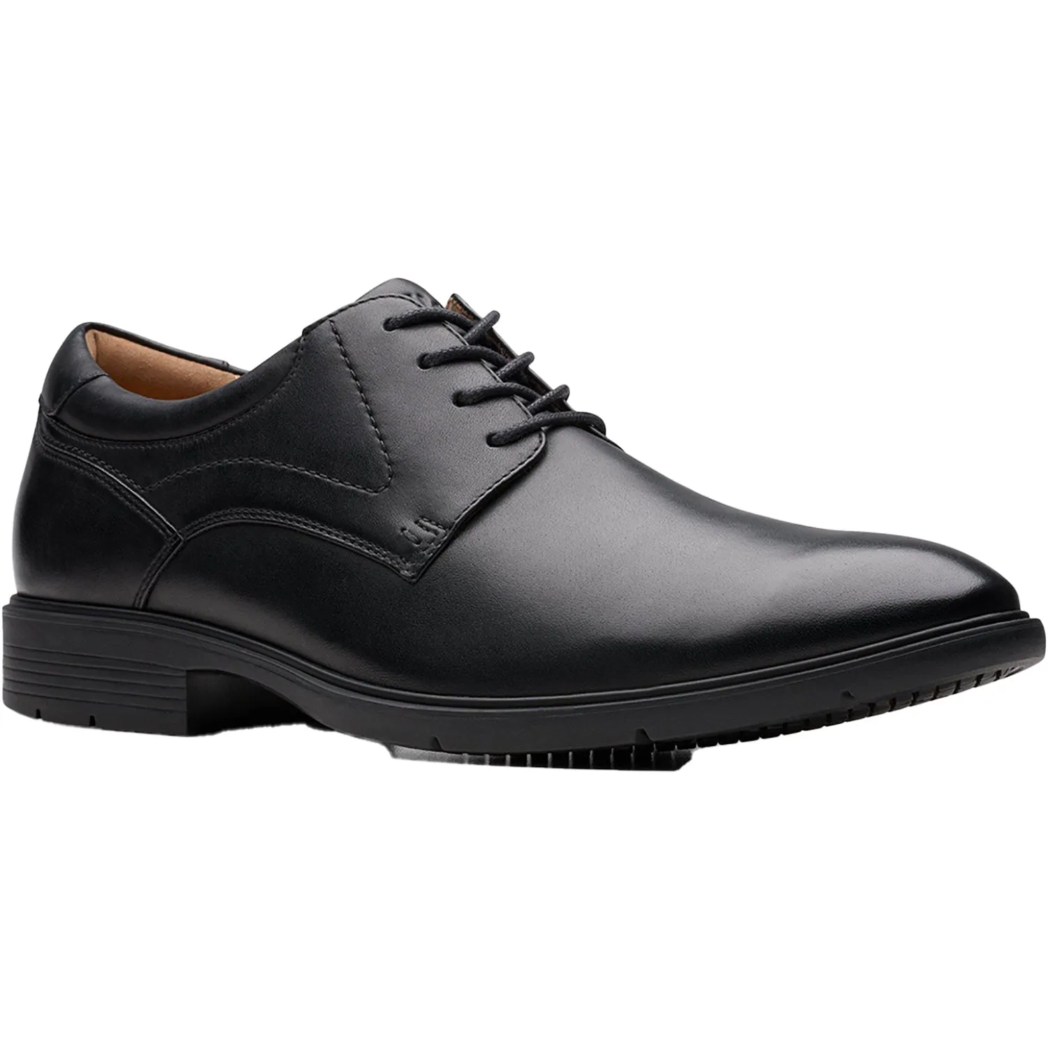 Men's Clarks Eldredge Plain Black Leather