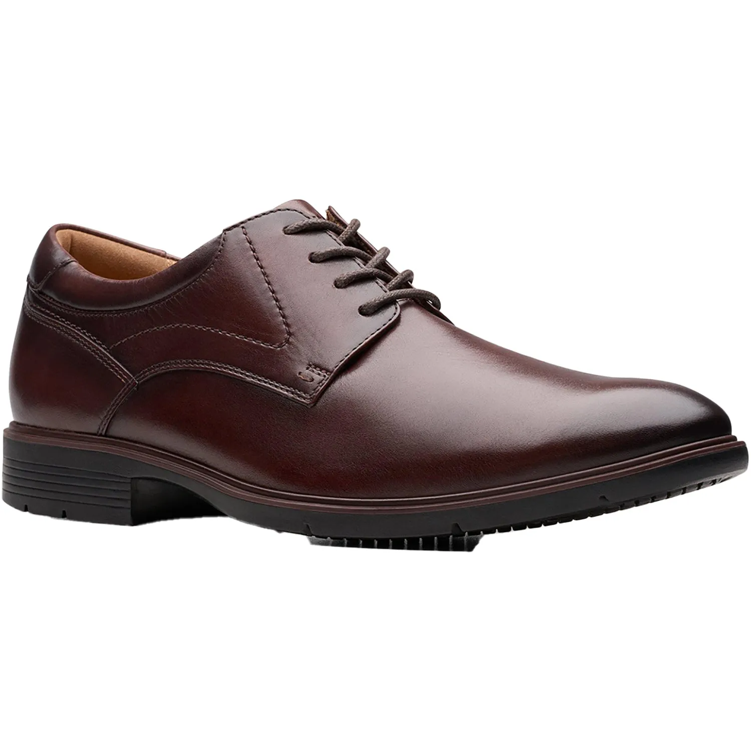 Men's Clarks Eldredge Plain Dark Brown Leather