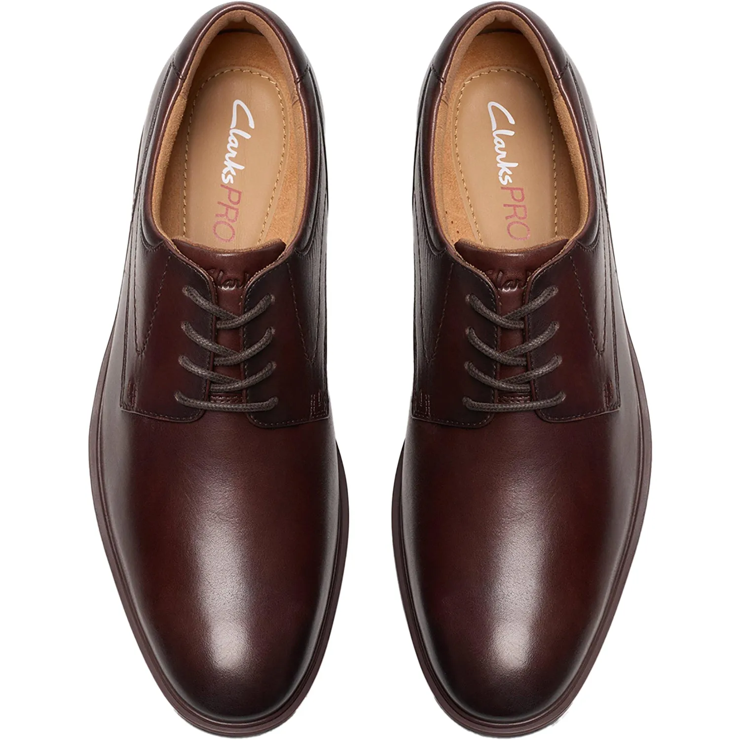 Men's Clarks Eldredge Plain Dark Brown Leather