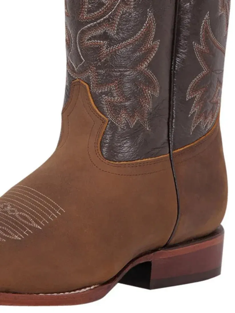 Men's Classic Crazy Bovine Leather Rodeo Boots 'El General' 43007