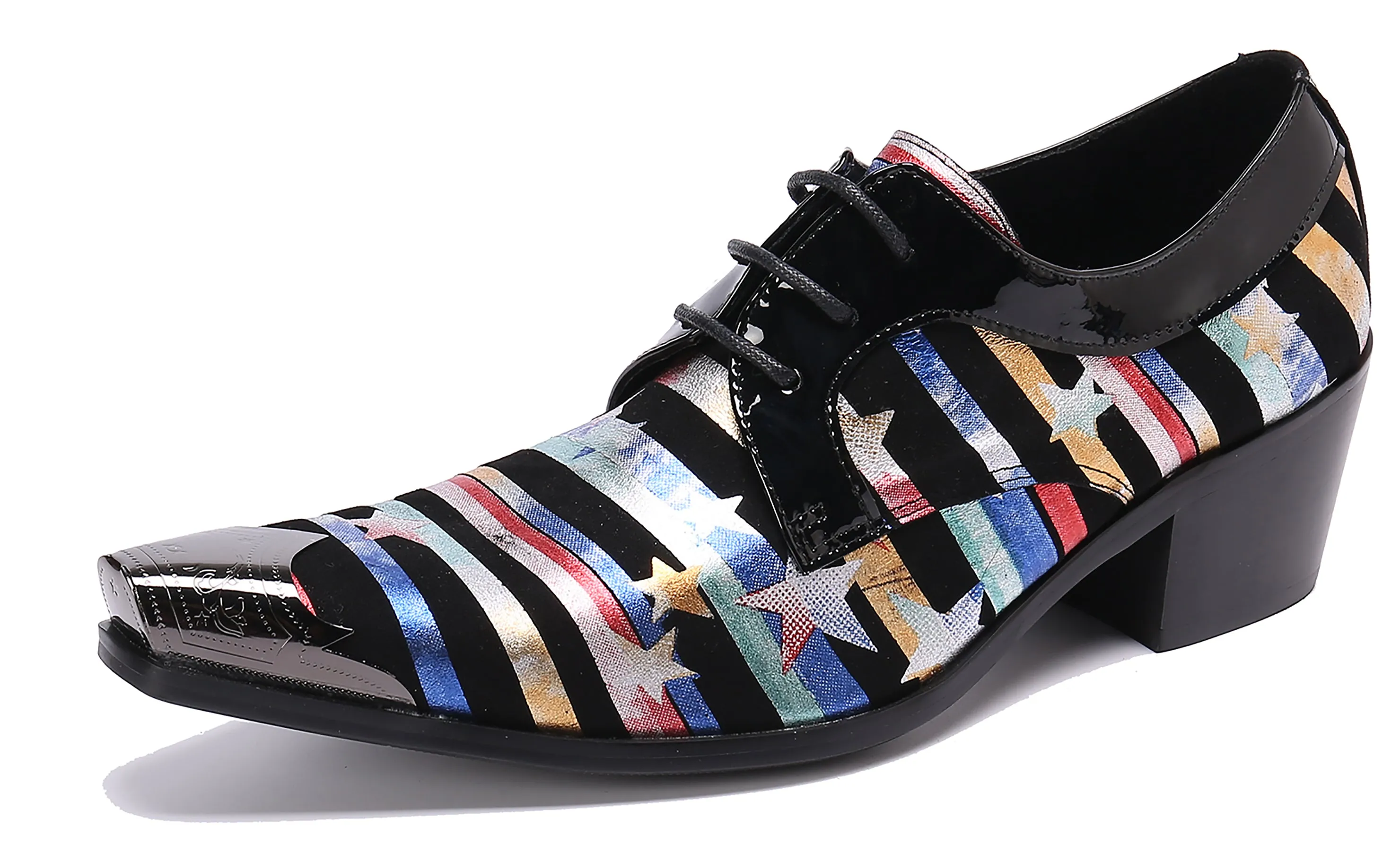 Men's Metal Tip Plain Toe Leather Western Shoes